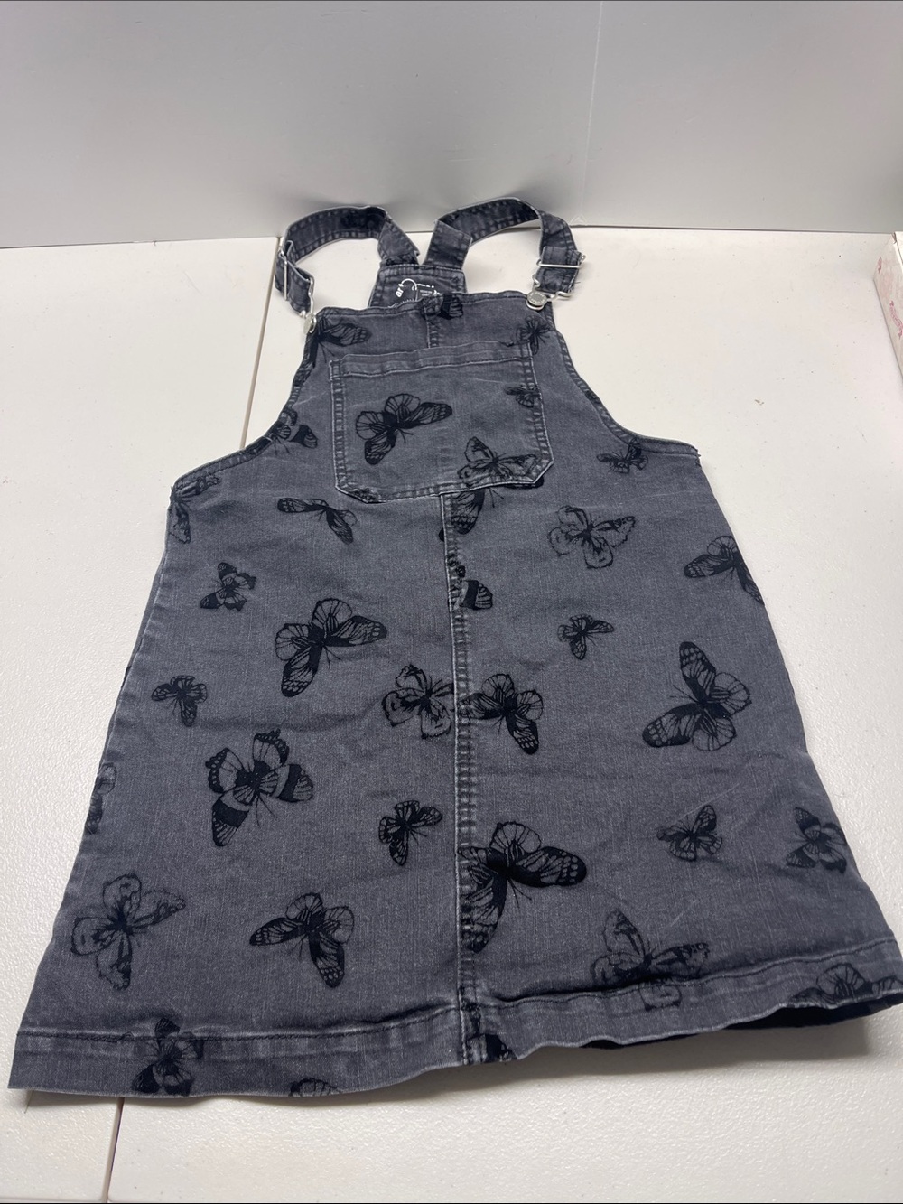 art class Charcoal Denim Butterfly Overall Dress
